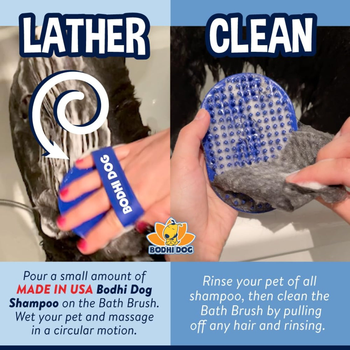 Dog Shampoo Grooming Bath Brush