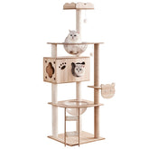 Wood Cat House Sisal Scratching Post