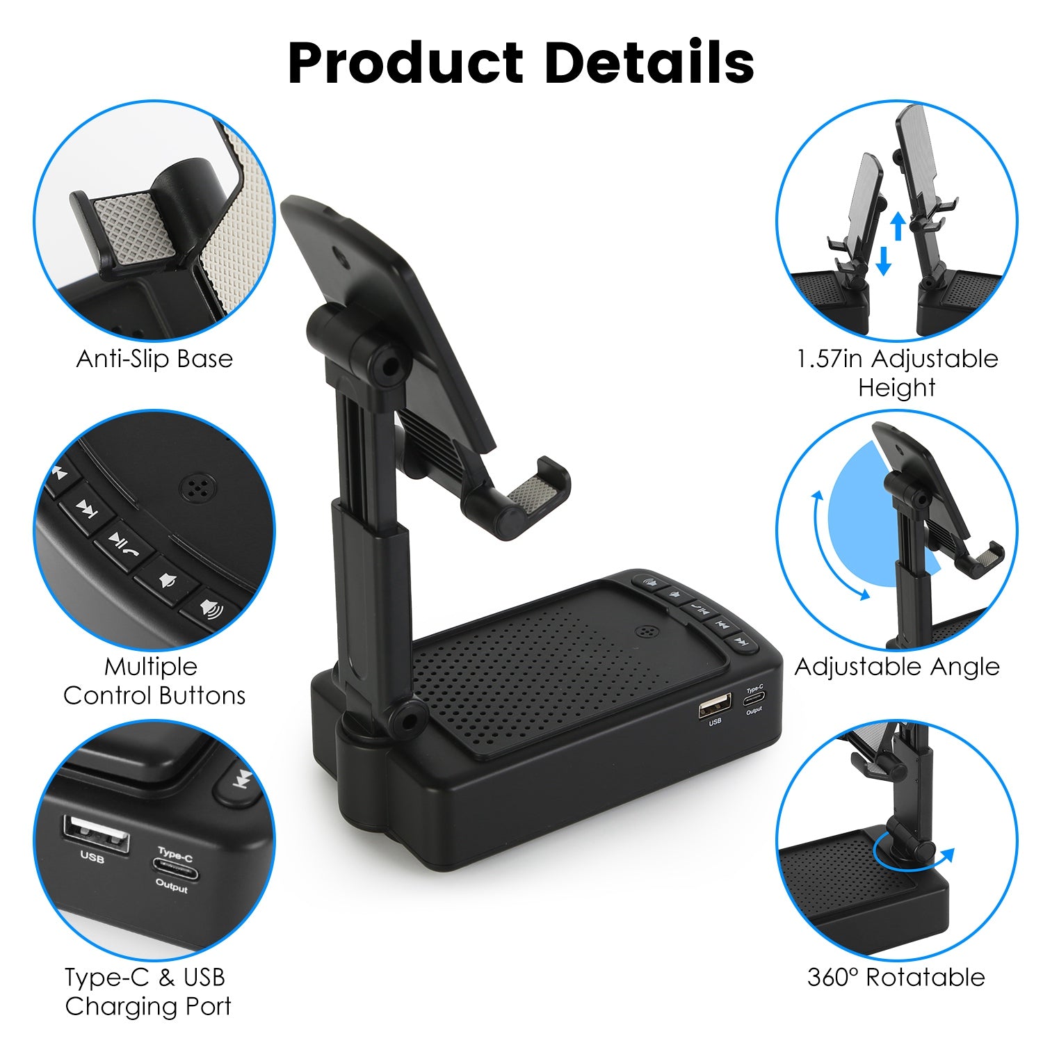 Wireless Speaker Phone Stand PowerBank
