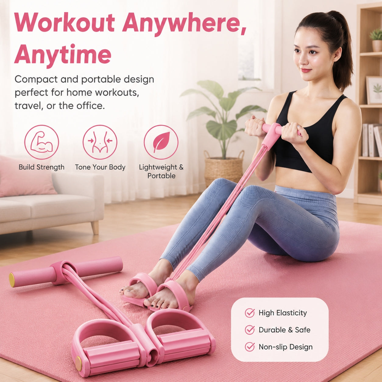 6 Tube Pedal Resistance Band Set