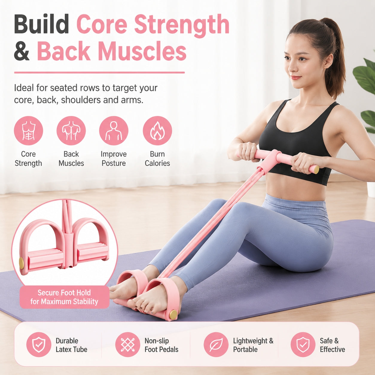 6 Tube Pedal Resistance Band Set