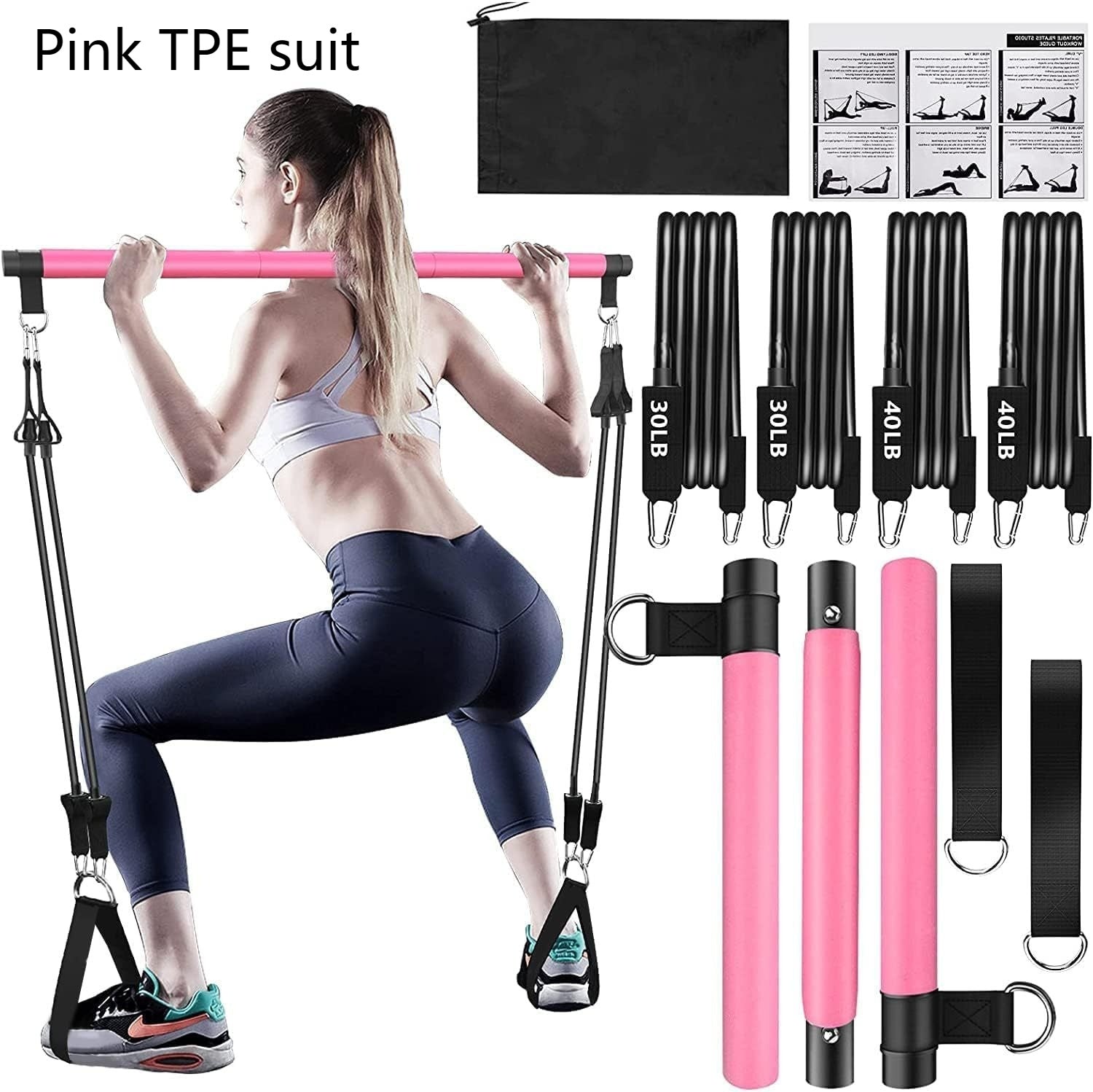 Pilates Bar Resistance Band Fitness
