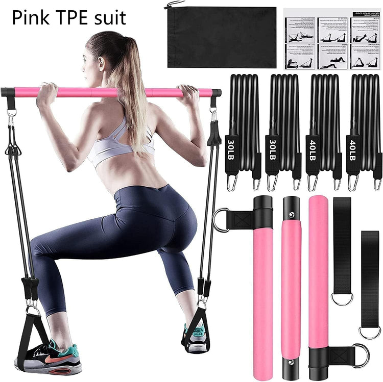 Pilates Bar Resistance Band Fitness