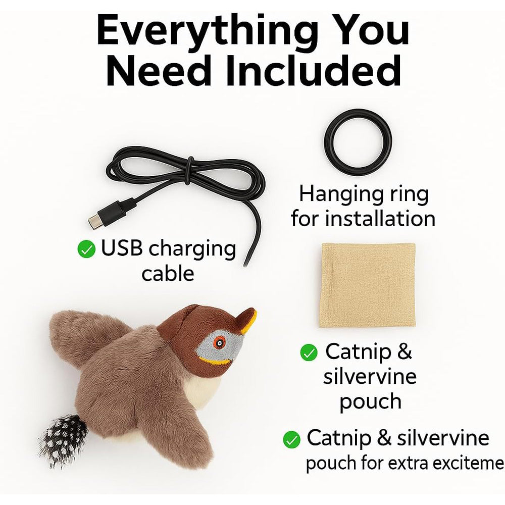 USB Flapping Bird Cat Toy Interactive