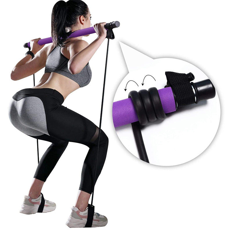 Portable Pilates Bar Gym Band Set