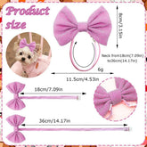4Pcs Dog Bow Headband Grooming Set