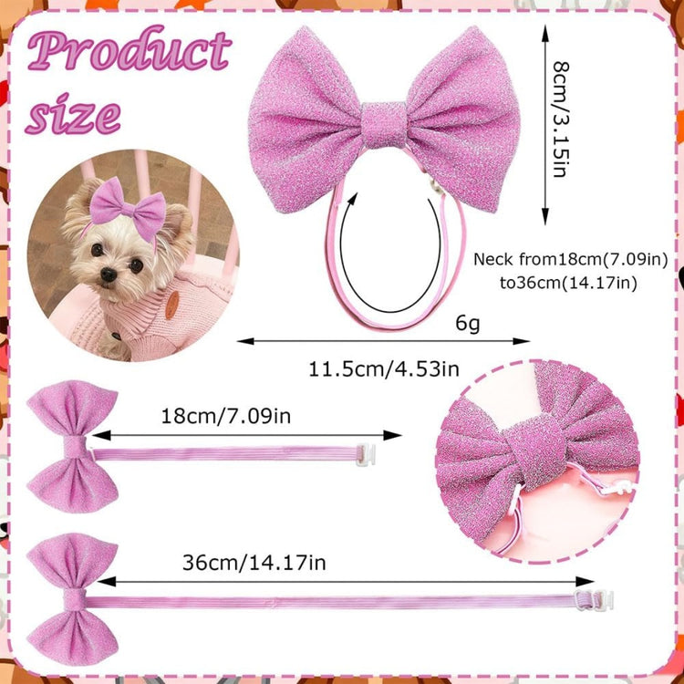 4Pcs Dog Bow Headband Grooming Set