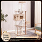 Wood Cat House Sisal Scratching Post