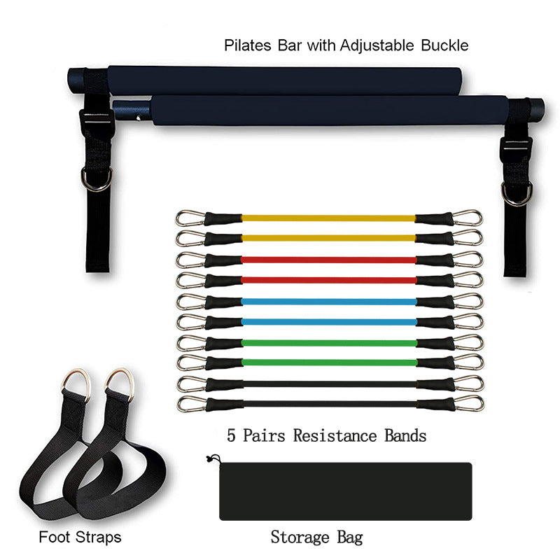 Portable Pilates Bar Gym Band Set