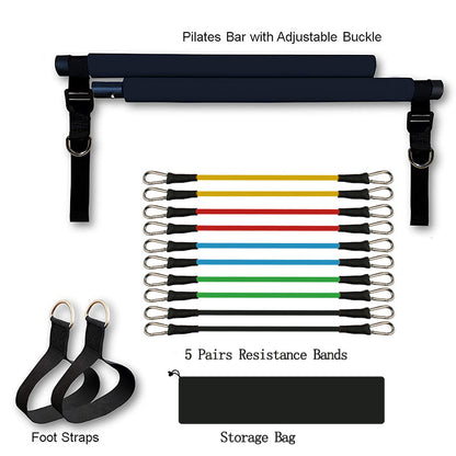 Portable Pilates Bar Gym Band Set