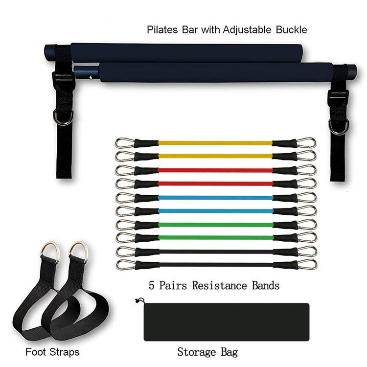 Portable Pilates Bar Gym Band Set