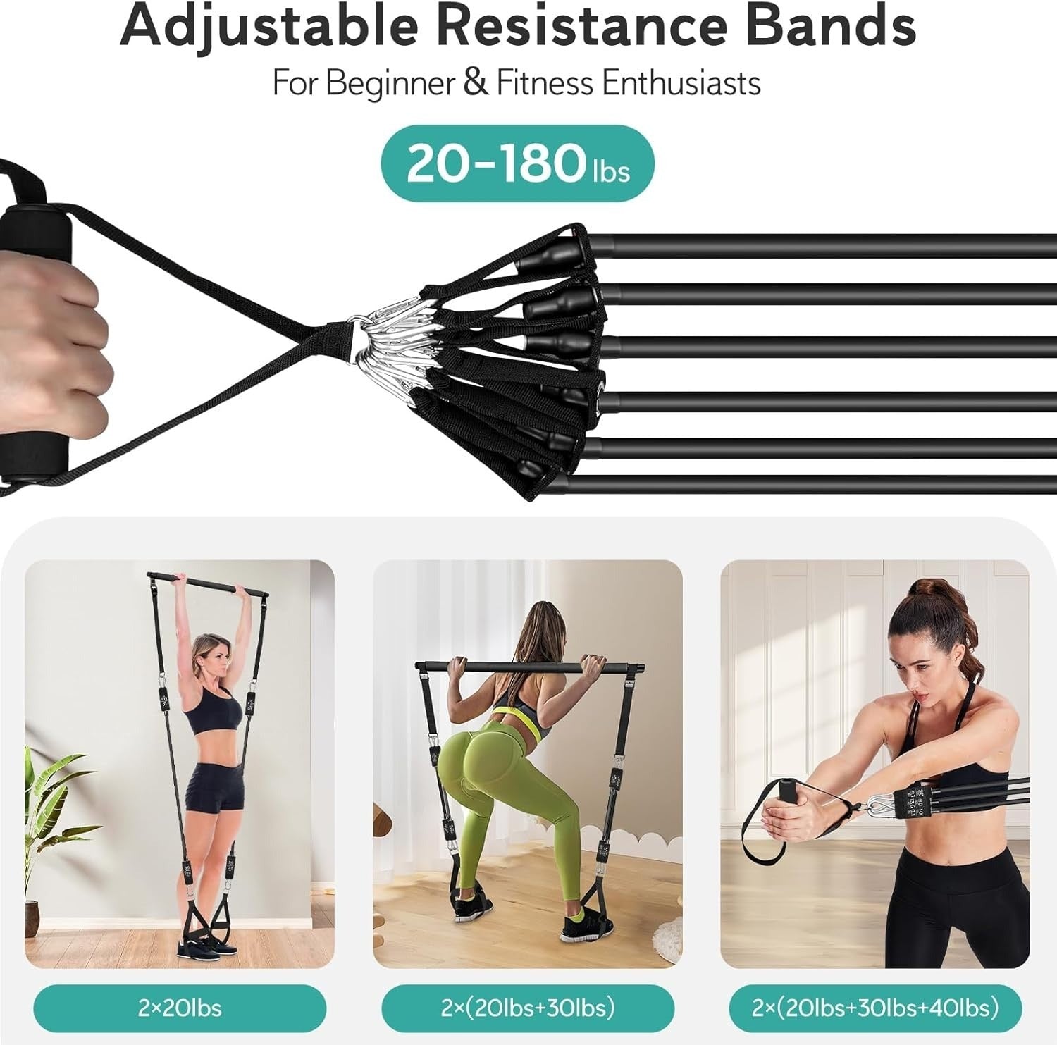 Pilates Bar Kit Resistance Bands Home