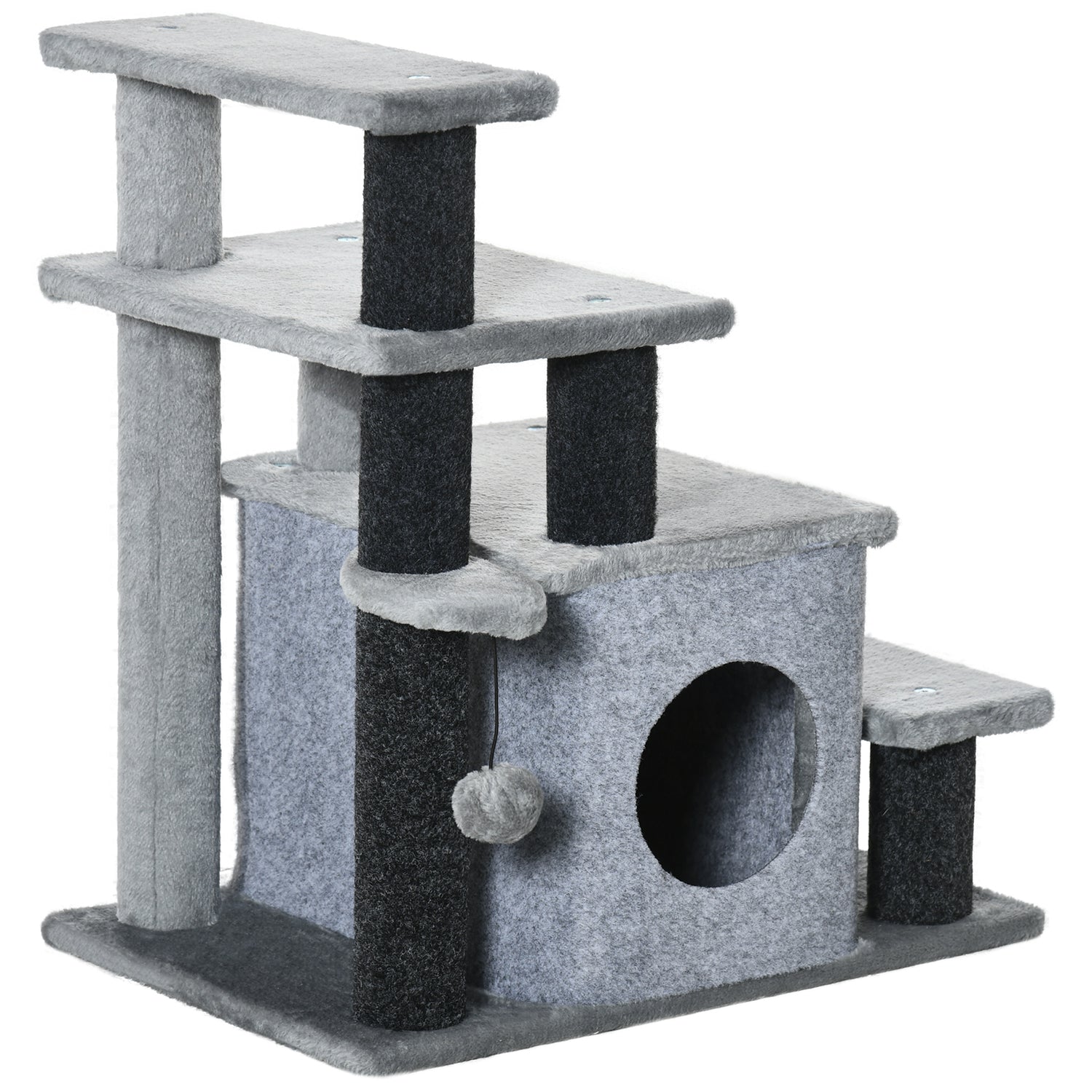 PawHut Adjustable Cat Steps House Toy