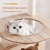 Wood Cat House Sisal Scratching Post