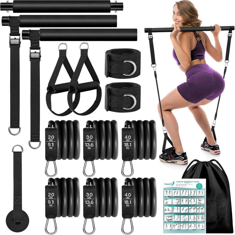Pilates Bar Kit Resistance Bands Home