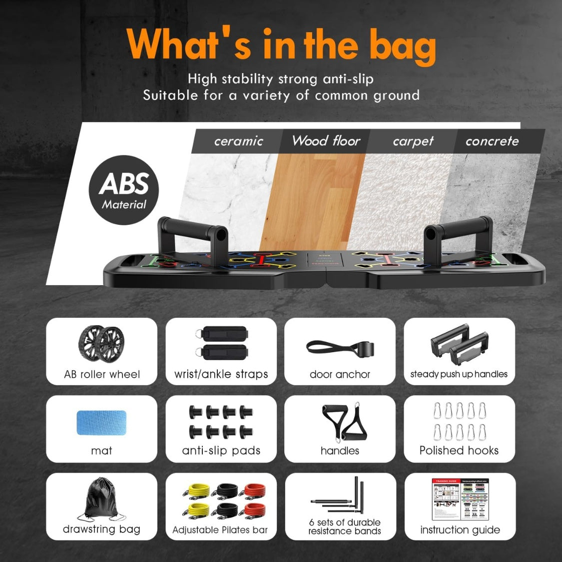 Portable Push Up Board Home Gym Set