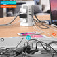 10FT Extension Cord with 12 AC Outlets 5 USB Charging Ports(1 USB C PD18W) PASSUS Surge Protector Power Strip Tower