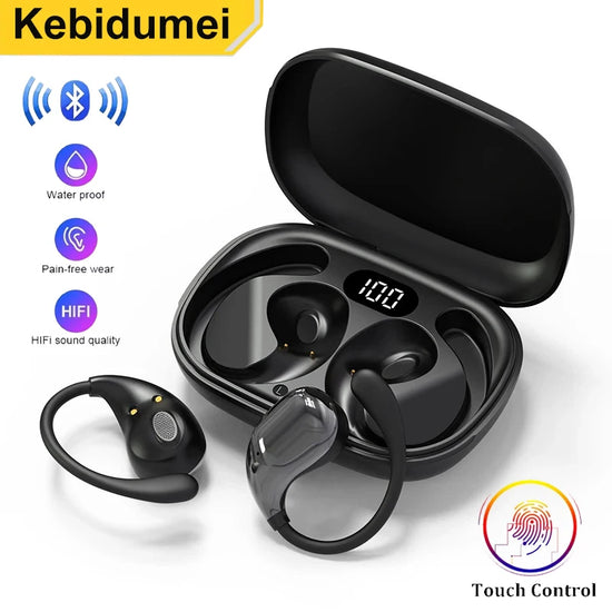 Bluetooth 5.4 OWS Wireless Earphones HiFi Stereo Waterproof Headsets Ear Hook Hands-free Mic Noise Cancelling Earbuds Headsets