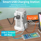 10FT Extension Cord with 12 AC Outlets 5 USB Charging Ports(1 USB C PD18W) PASSUS Surge Protector Power Strip Tower