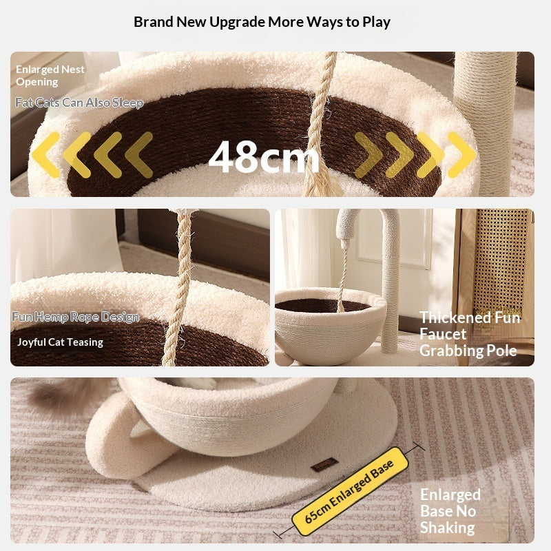 Sisal Cat Scratching Post Bed Combo