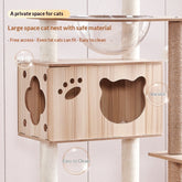 Wood Cat House Sisal Scratching Post
