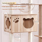 Wood Cat House Sisal Scratching Post