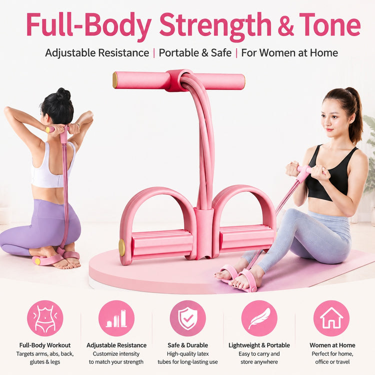 6 Tube Pedal Resistance Band Set