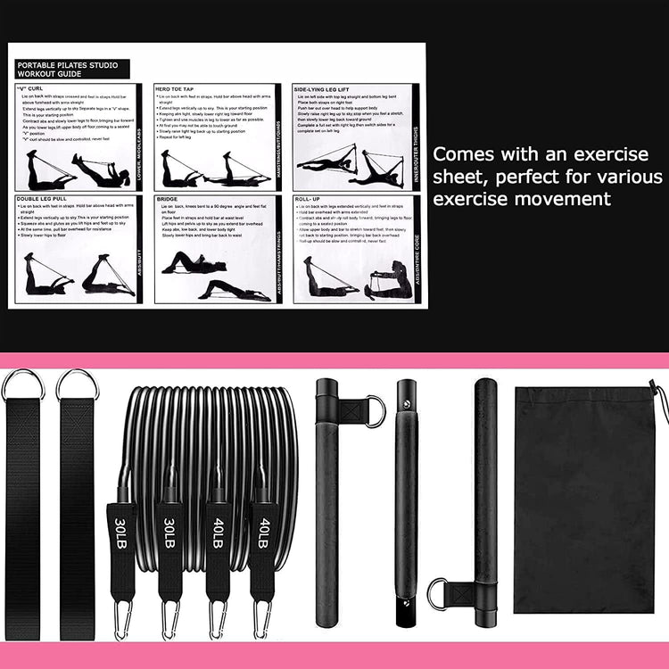Pilates Bar Resistance Band Fitness