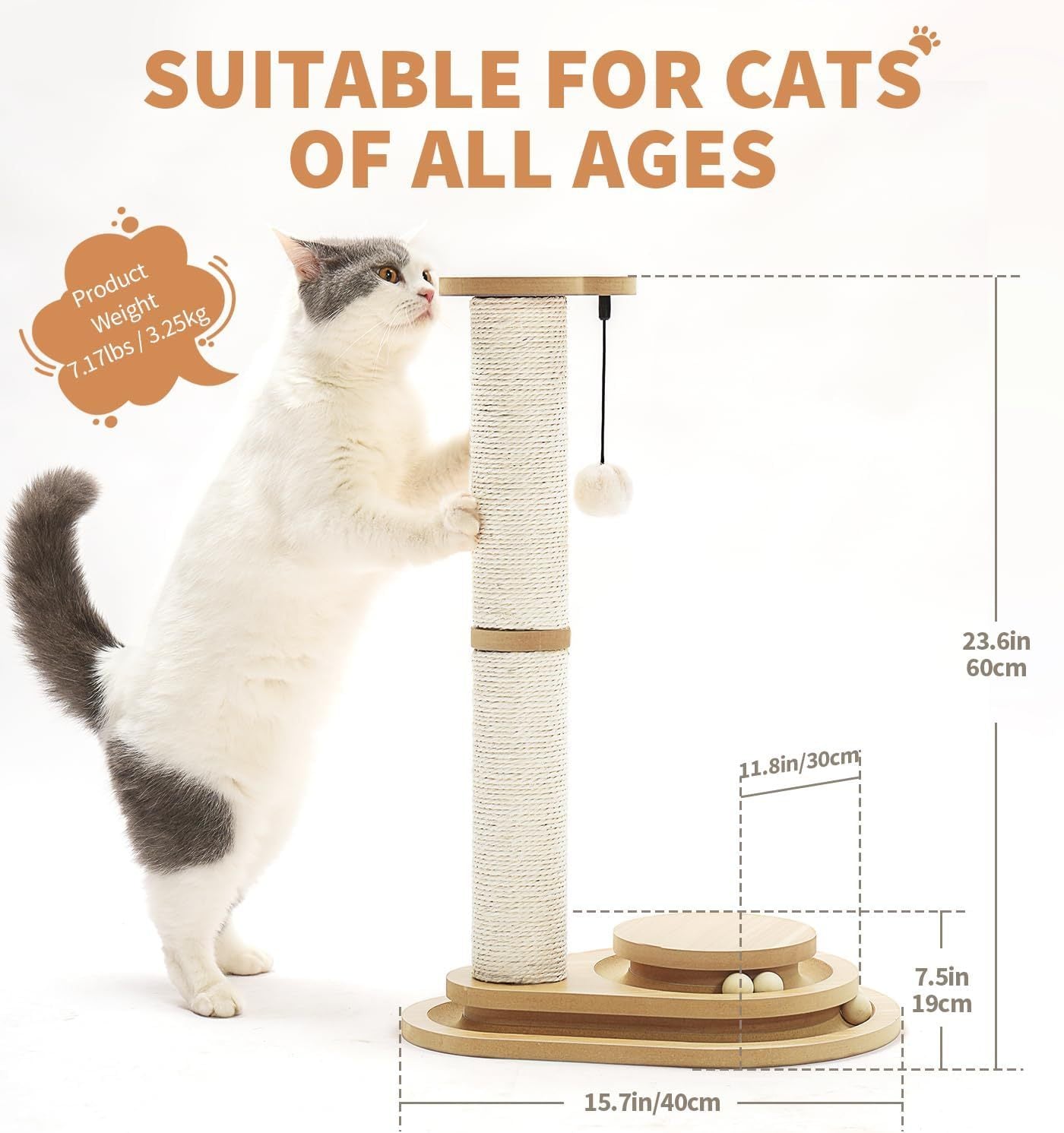 2 Layer Sisal Cat Scratching Post Toy