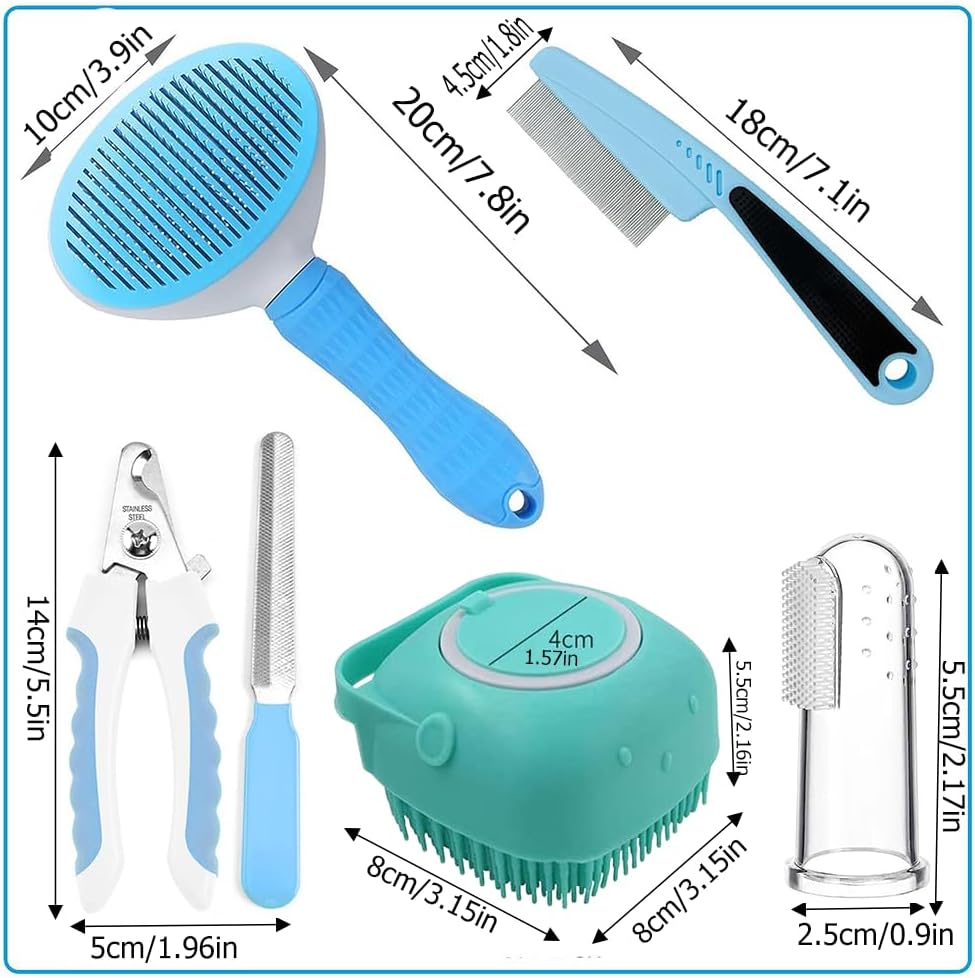 7pcs Pet Grooming & Shedding Kit